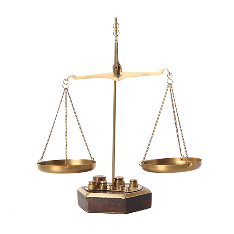 进口黄铜天平摆件欧式复古工艺书房办公室律师事务所摆件