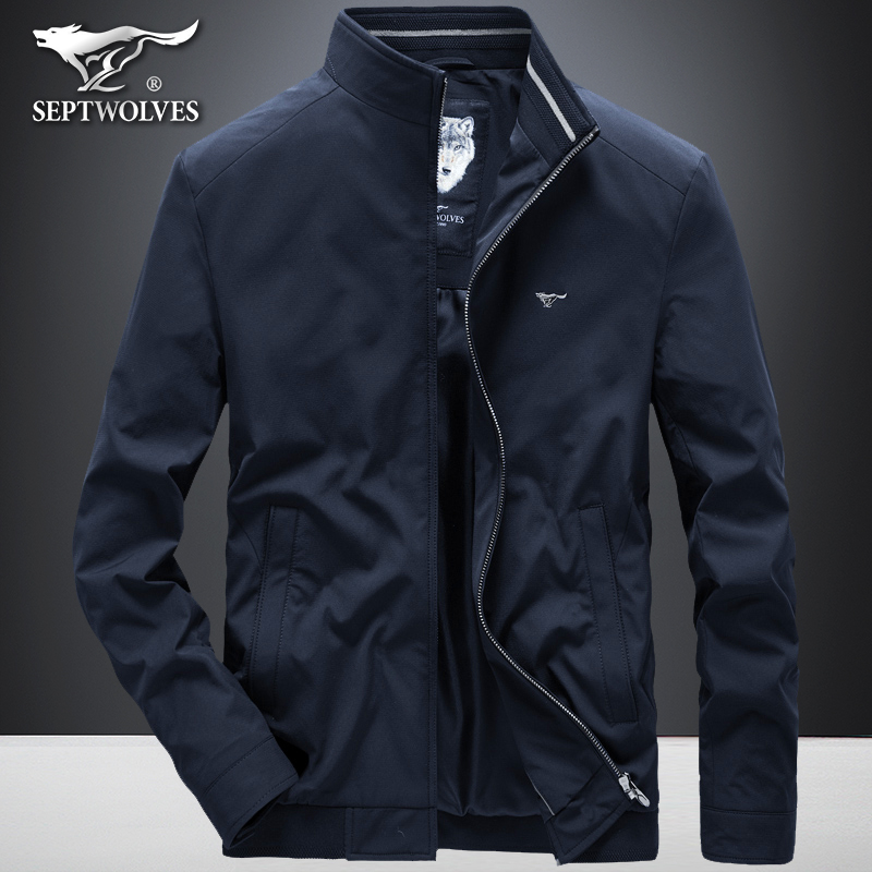 七匹狼春季新款商务休闲立领夹克经典百搭外套防风潮流时尚衣服男