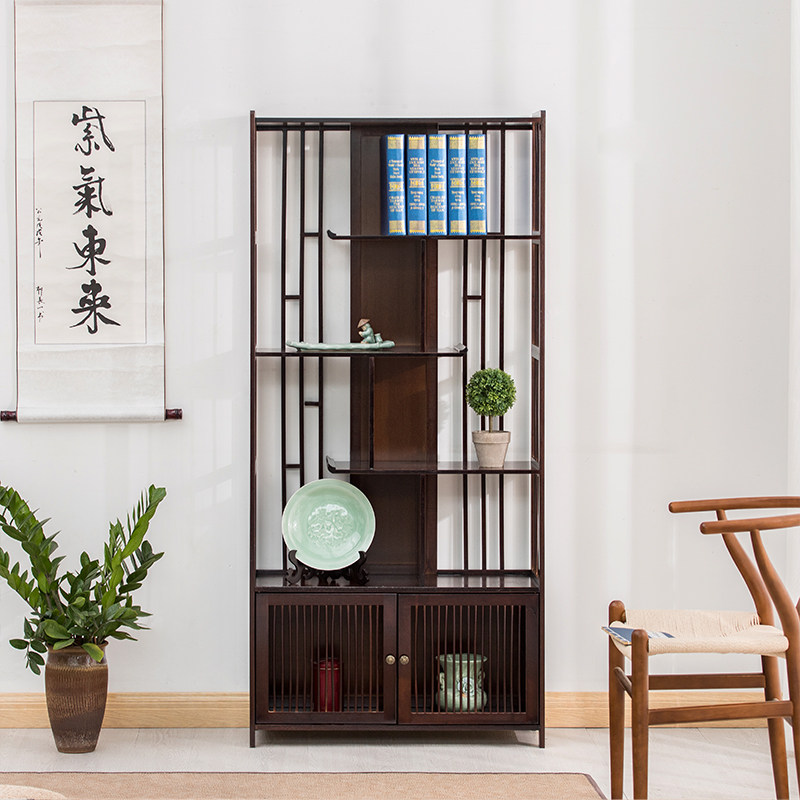 新中式玄关loft置物架物柜架储古董书架古风复古门厅