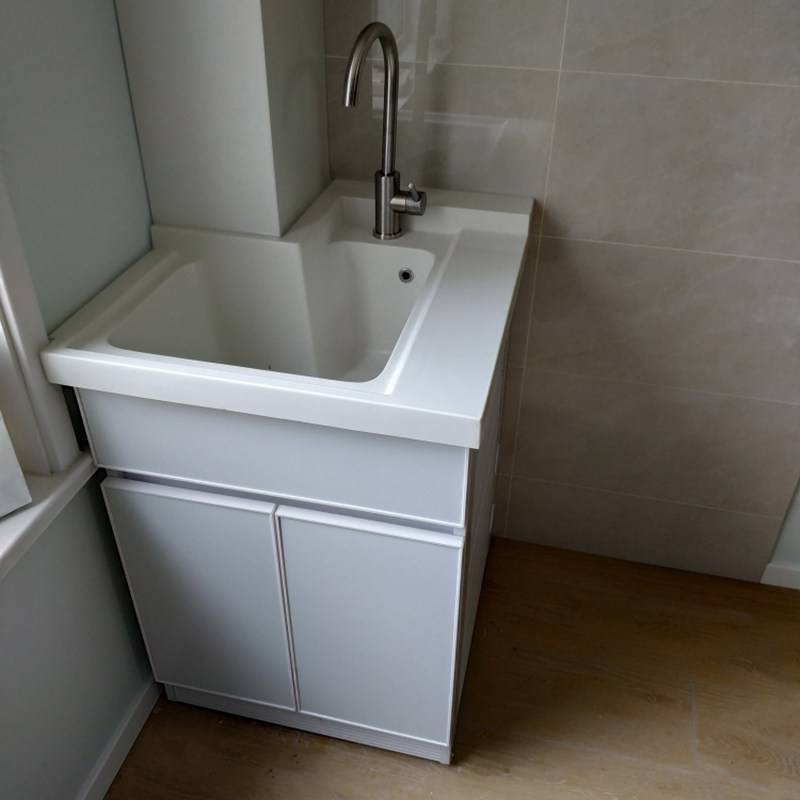 洗衣定制一体洗衣机脸盆洗手盆水槽阳台水池石水池浴室柜组合