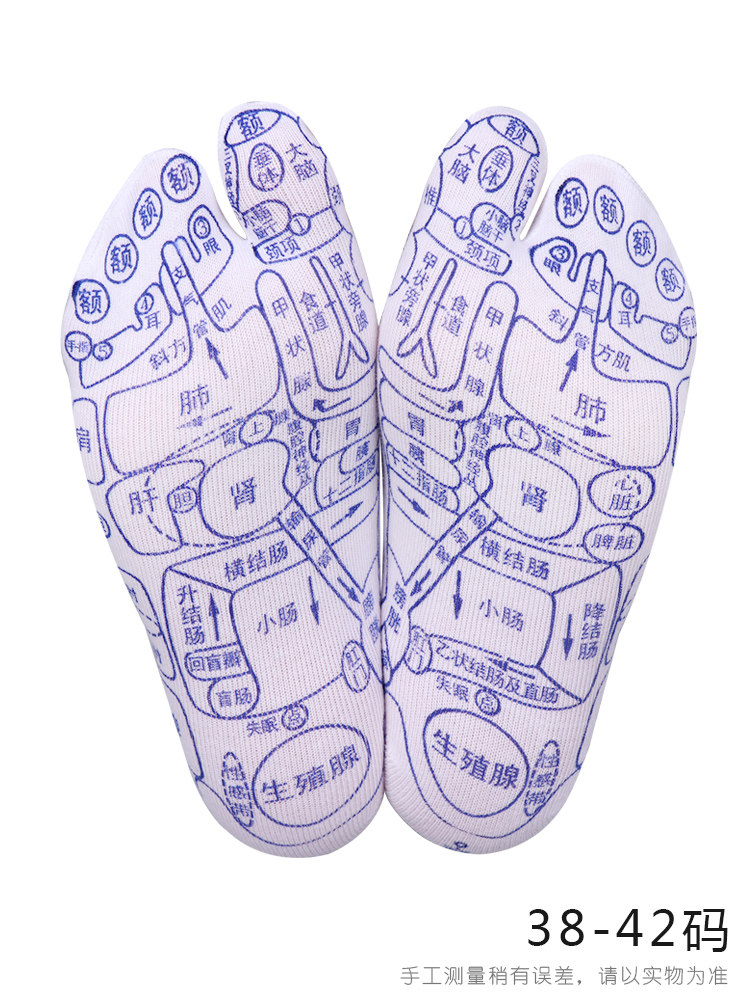 穴位足底按摩图解足疗袜子足部位图脚底点穴短袜