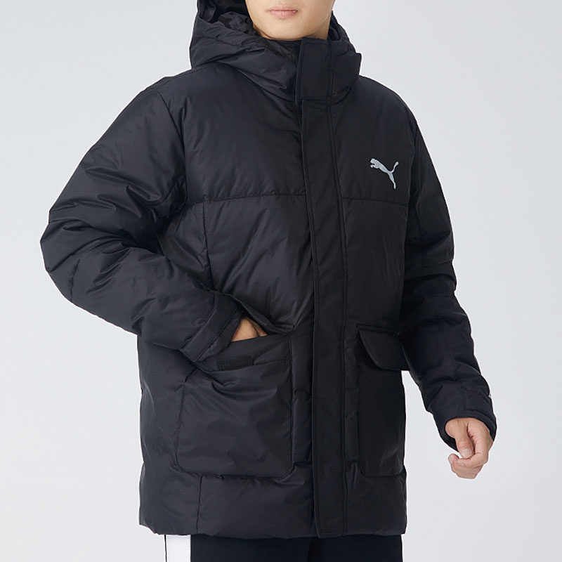 puma彪马羽绒服中长正品运动服休闲防风保暖连帽运动羽绒服