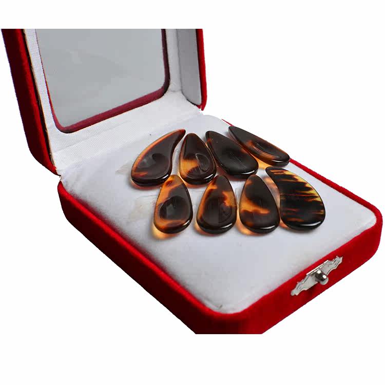 古筝扬州伯乐配件精品盒装凹槽指甲义甲拨8片拨片