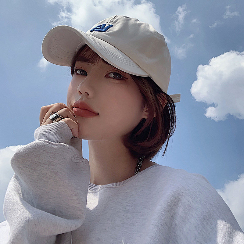 鸭舌帽女夏帽子遮阳网红白色韩版ins潮牌薄款帽子