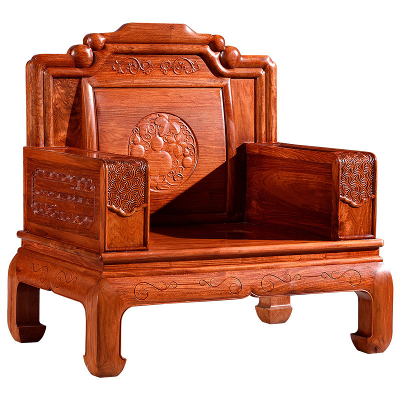 红木家具新中式 实木沙发客厅 沙发缅甸花梨木明清古典大果紫檀中式