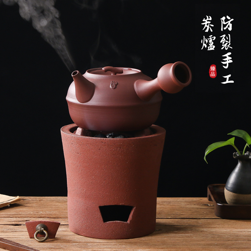 户外家用潮州炭炉茶炉老式煮茶器手工防裂工夫茶具红泥炉风炉取暖