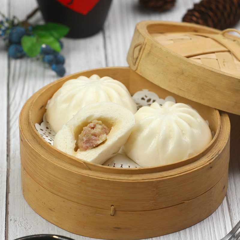 生煎鲜肉包子速冻包点广港式蒸包6个装传统糕点