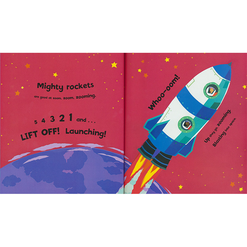 zoom绘本预售rocket火箭快飞交通工具科普英文原版儿童读物原版书