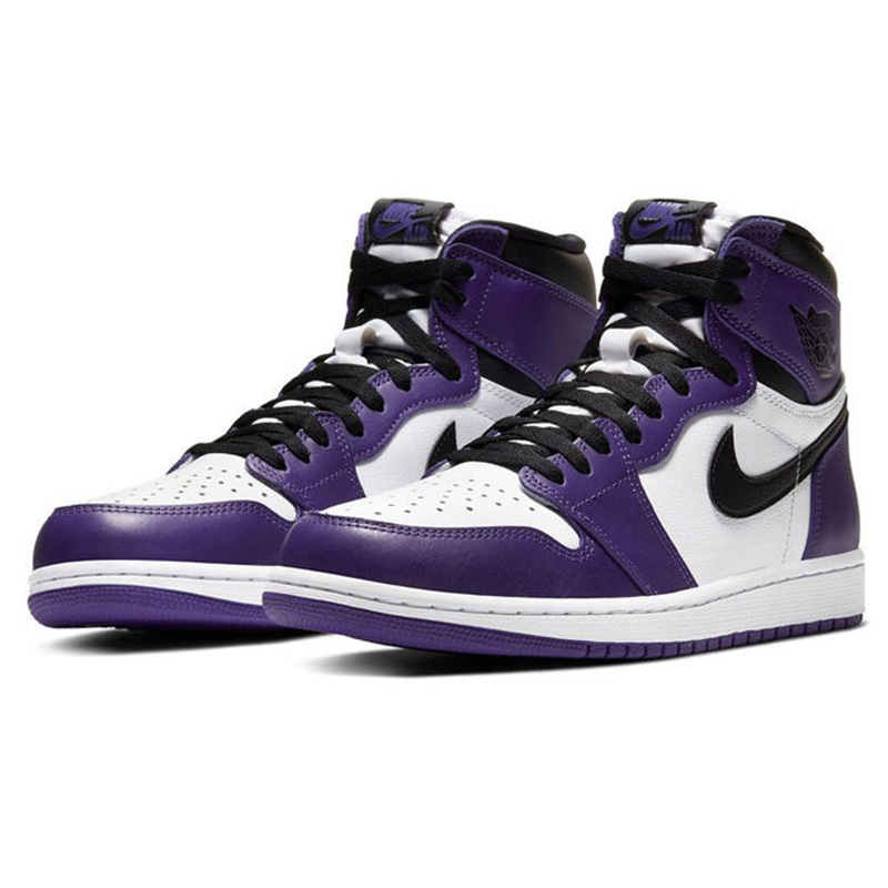 nike耐克男鞋airjordan1aj1白紫脚趾紫葡萄篮球鞋555088500