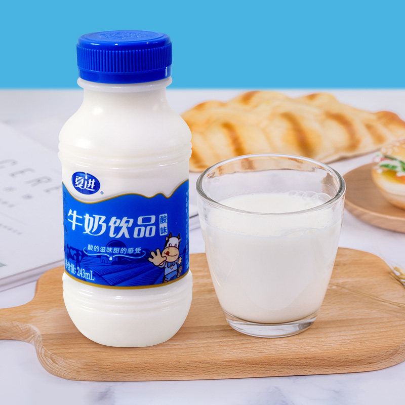 宁夏夏进酸牛奶243ml24瓶整箱瓶装学生补钙纯牛奶酸奶