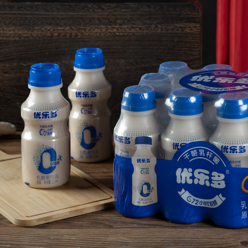 12月生产  优乐多乳酸菌饮品340ml*12瓶a 益生元72小时发酵
