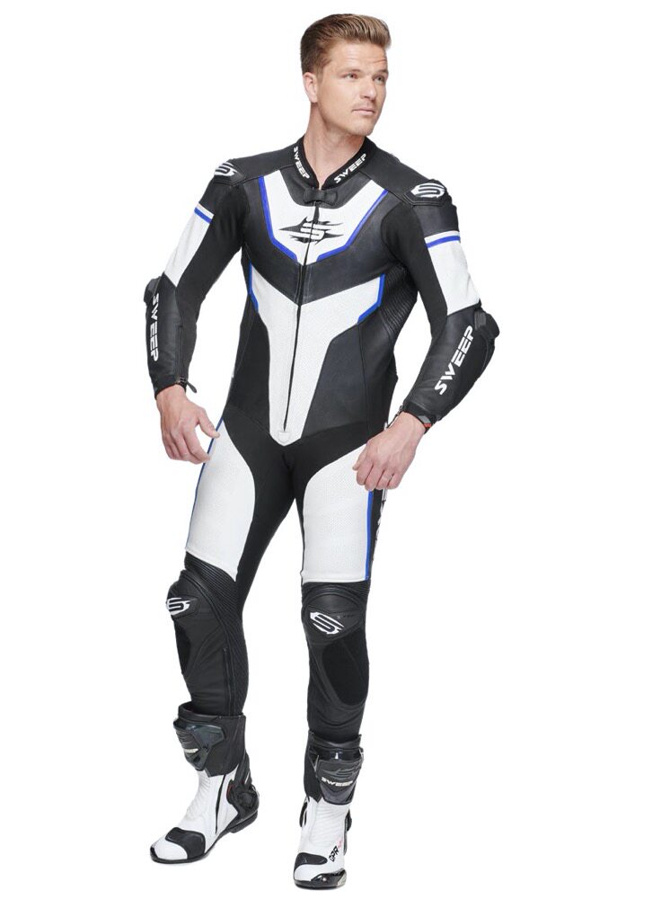 sweep 皮衣定制摩托车连体皮衣赛车服车队 logo 定制海外量身定做