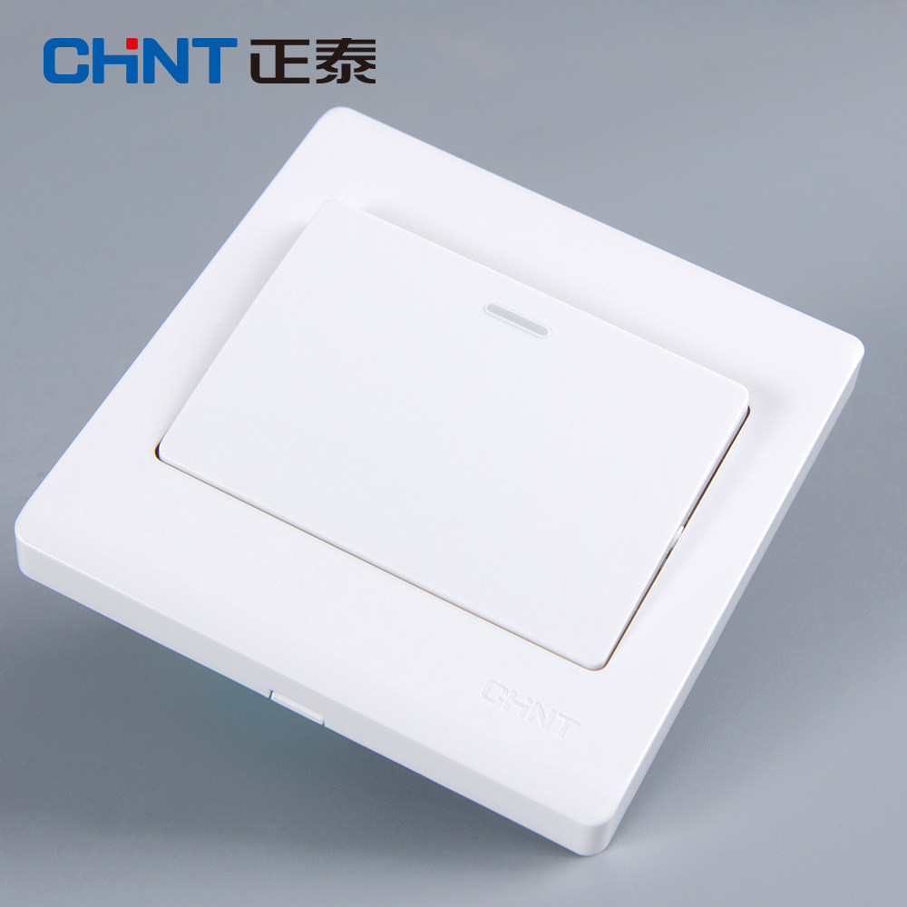 正泰电工 正品86型墙壁开关面板 new7d雅白色 一位开关 一开单控