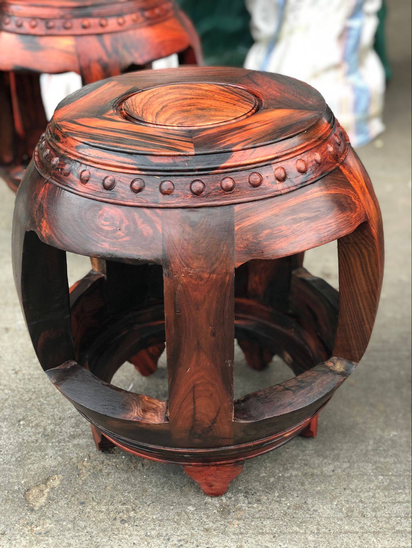 凳子大红酸枝红木红木家具家具老挝鼓凳圆实木鼓墩