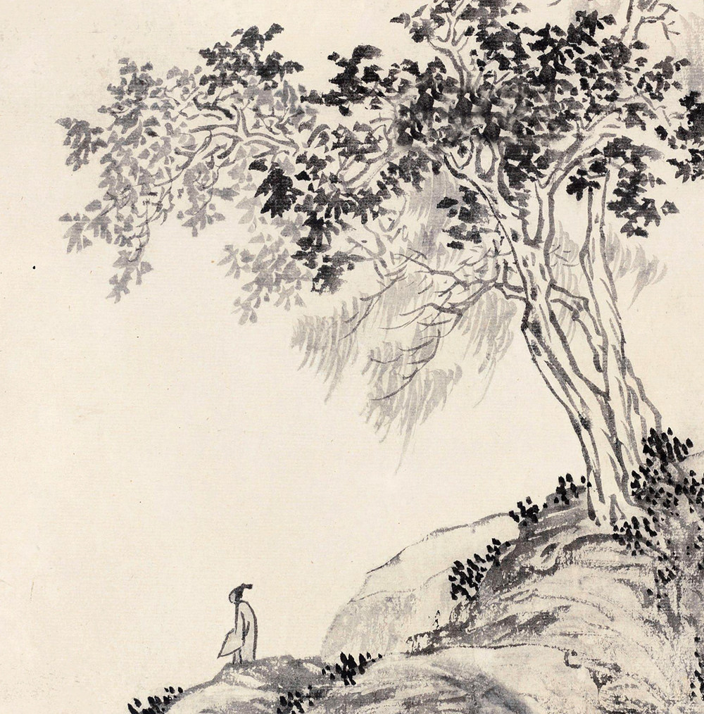 溥儒山高士28x30仿古古画复制品山水画名人字画名家书画国画