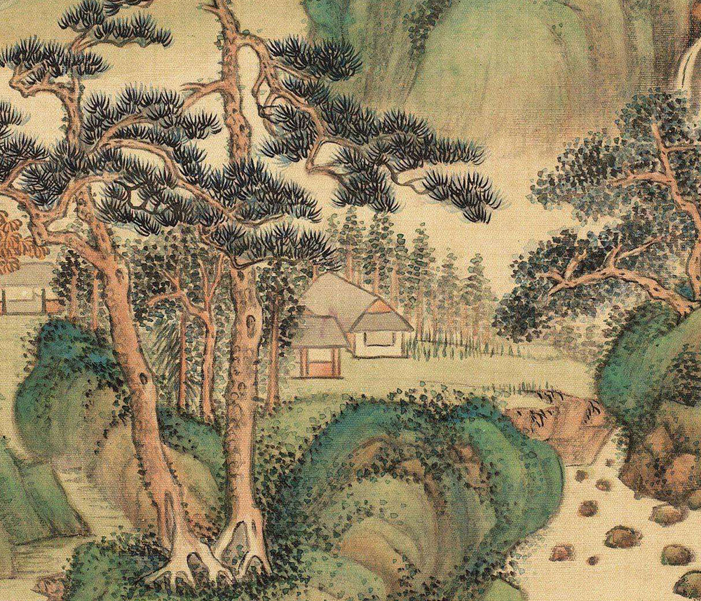 马家南山积翠团扇仿古古画复制名人字画名家书画国画