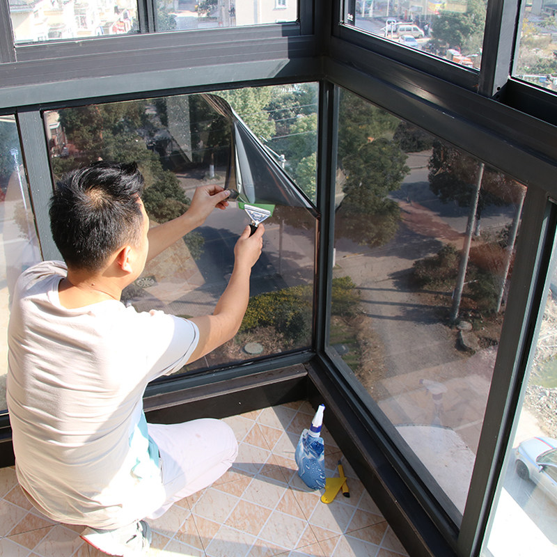 防晒隔热膜阳光房单向透视防窥家用阳台窗户全遮光遮阳防走光贴纸