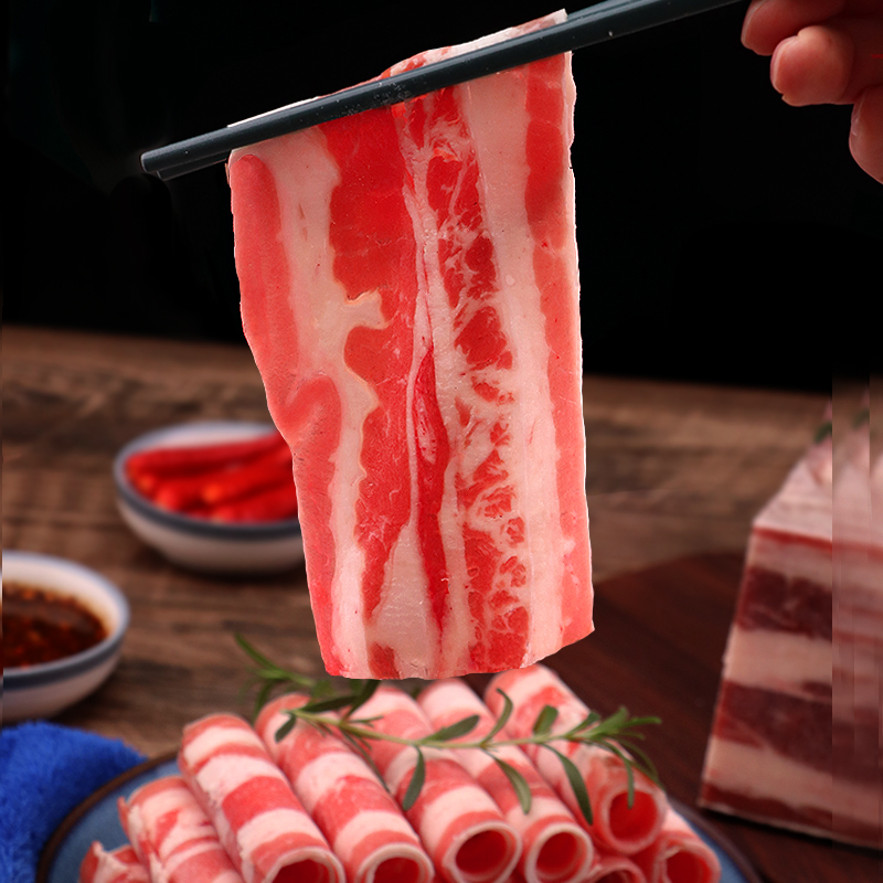 肥牛牛肉精品雪花卷原火锅食材低脂肉卷新鲜牛肉卷