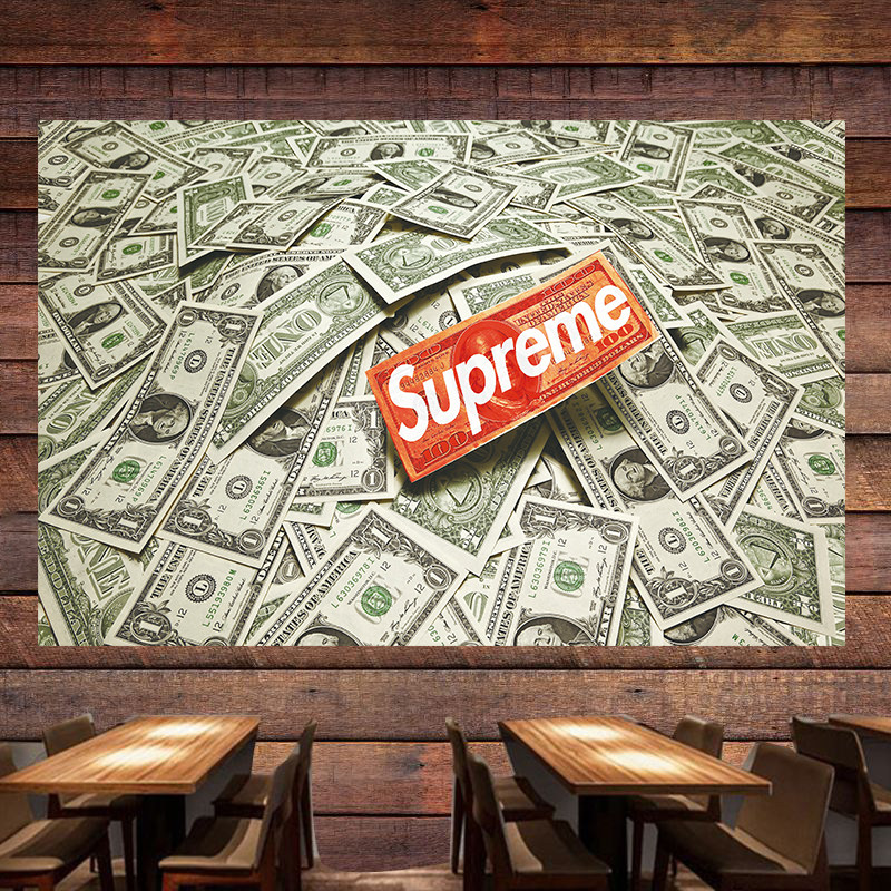 supreme美元潮牌酒吧餐厅工作室服装装的卧室宿舍壁饰