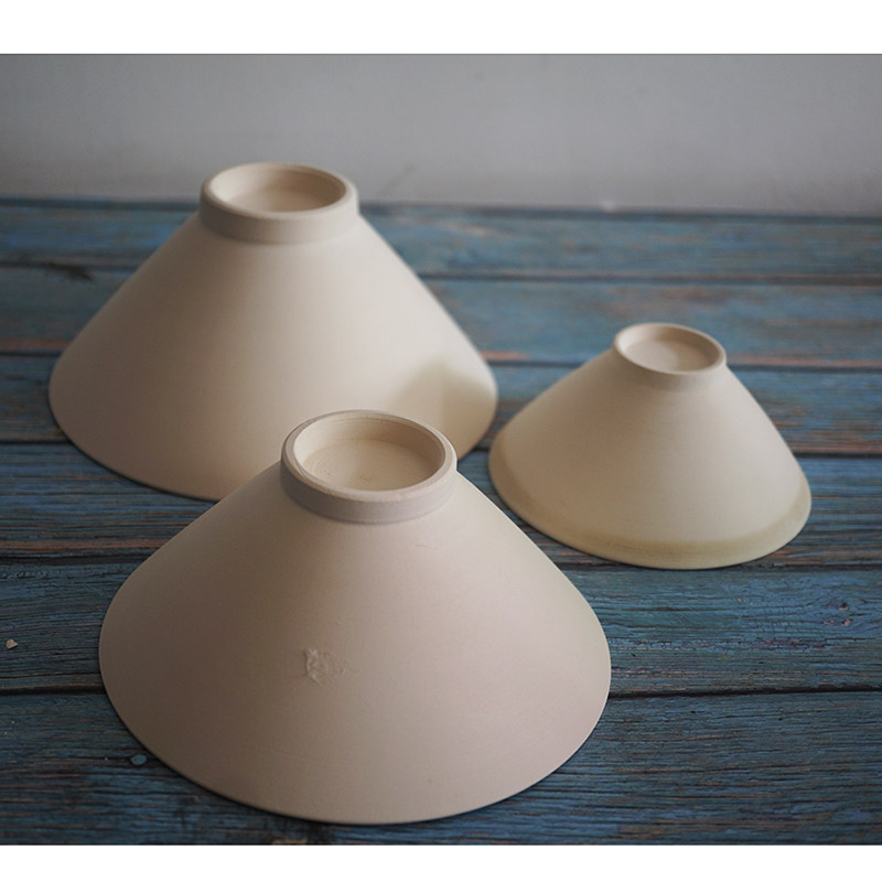 陶艺艺素斗笠杯碗杯子高白泥家用釉下手绘陶瓷碗