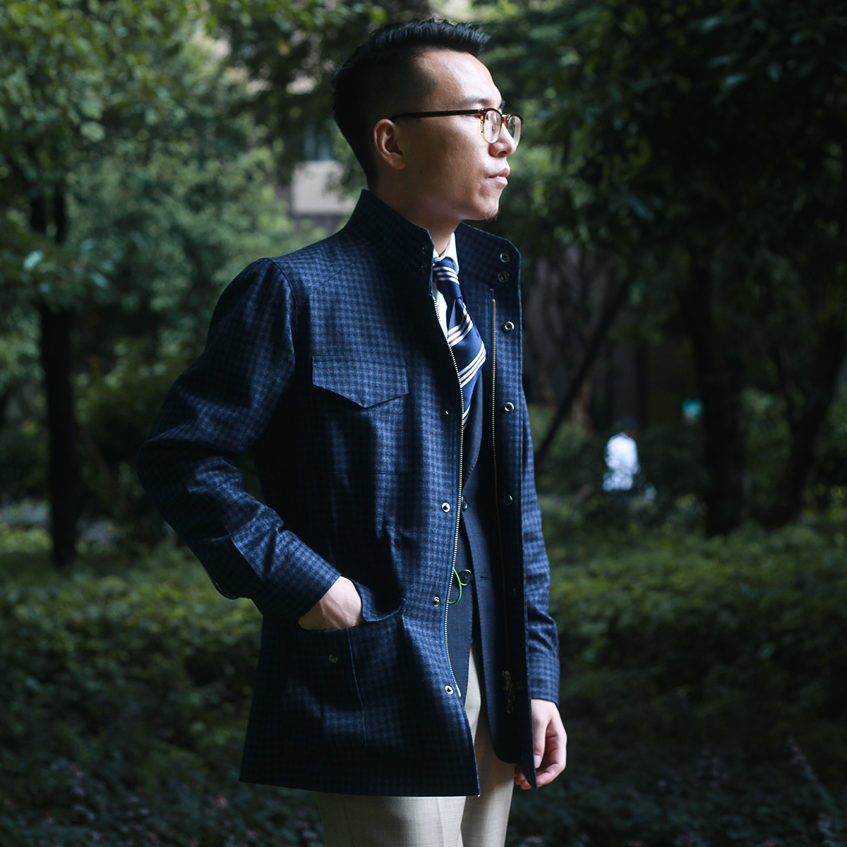 NHO2定制男士猎装M65野战夹克爱尔兰亚麻翻领薄外套Field jacket