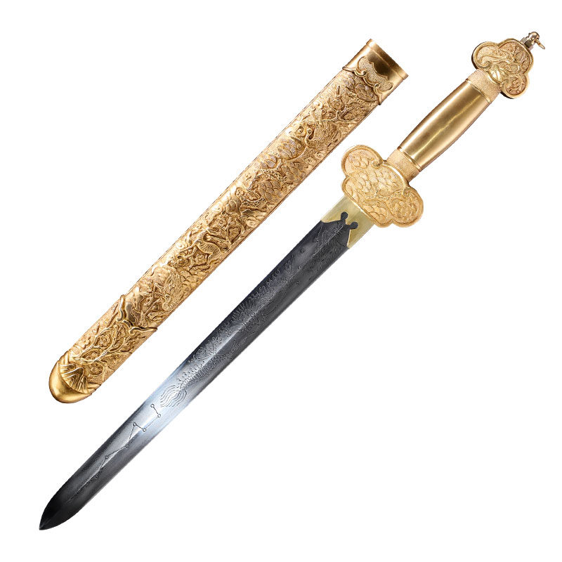镀金吉祥小剑龙图腾短剑小清剑龙泉字号查长伟大刀剑