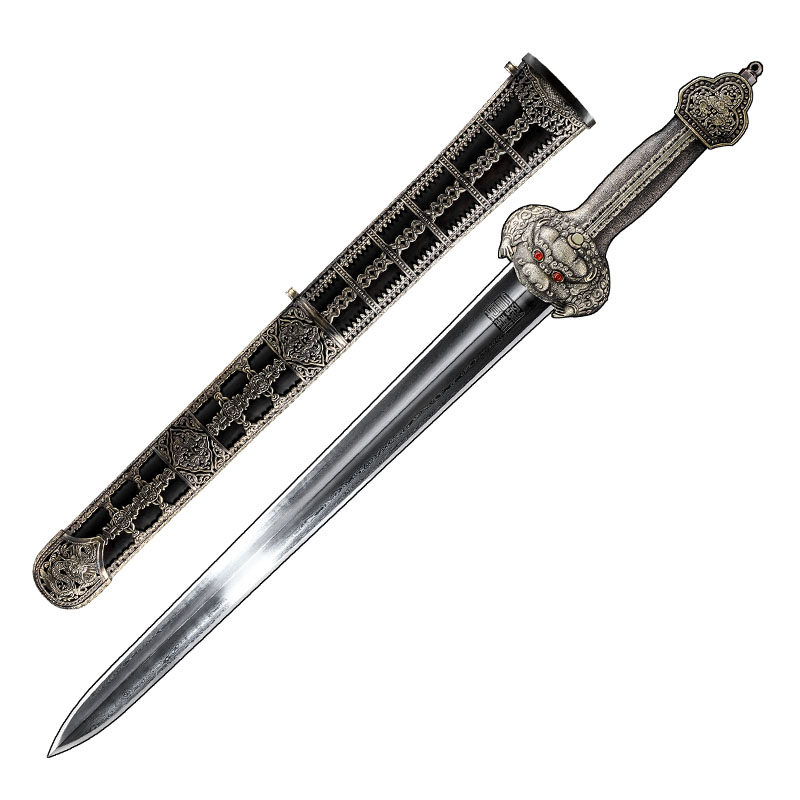 宝剑瓦楞款小永乐花纹钢明剑短剑小剑查长伟宝刀剑