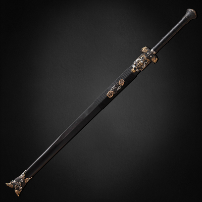 寒光剑手工八面汉剑秦剑花纹钢长剑收藏刀剑龙泉禾字号宝剑未开刃