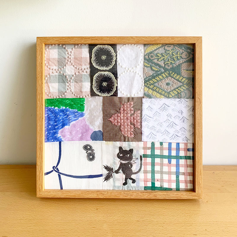 皆川明拼布装装饰画进口面料布料现代挂画柚木现代装饰画