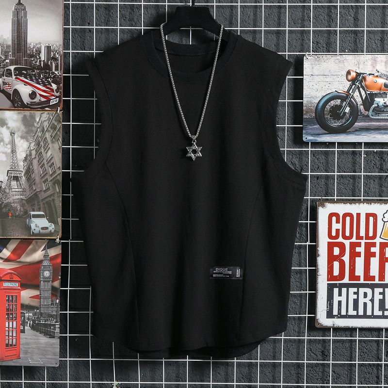 纯棉背心男潮ins夏季无袖t恤男2021新款运动健身宽松坎肩外穿潮牌