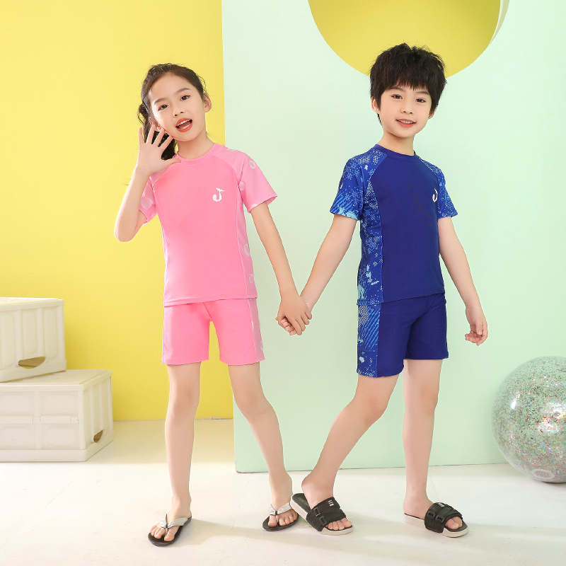 儿童泳衣男孩女孩专业训练连体泳装中大温泉游泳儿童泳衣