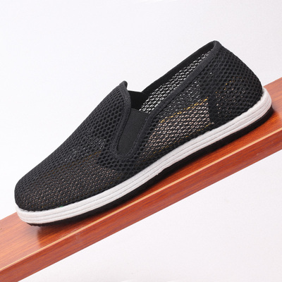 纯手工北京布鞋千层夏季牛筋底软底网防臭透气工作网鞋网面鞋