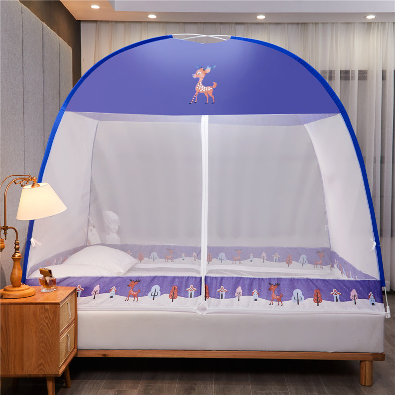 夏天安装蒙古包蚊帐家用2021新款防摔儿童可折叠蚊帐