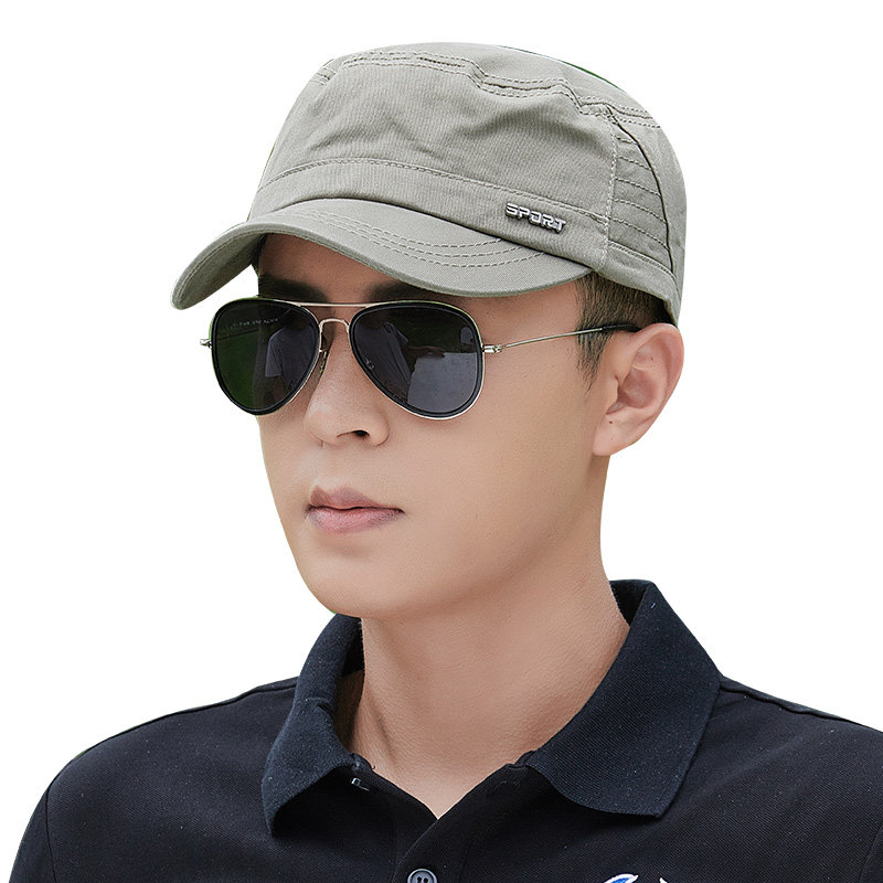 男士帽子夏季防晒晒太阳平顶鸭舌帽爸爸休闲春夏帽子