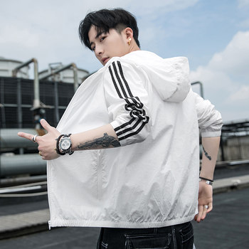 ເຄື່ອງນຸ່ງປ້ອງກັນແສງແດດໃນລະດູຮ້ອນຂອງຜູ້ຊາຍບາດເຈັບແລະກິລາປ້ອງກັນແສງແດດ ice silk ບາງ jacket ຕ້ານ UV jacket ຜູ້ຊາຍ breathable