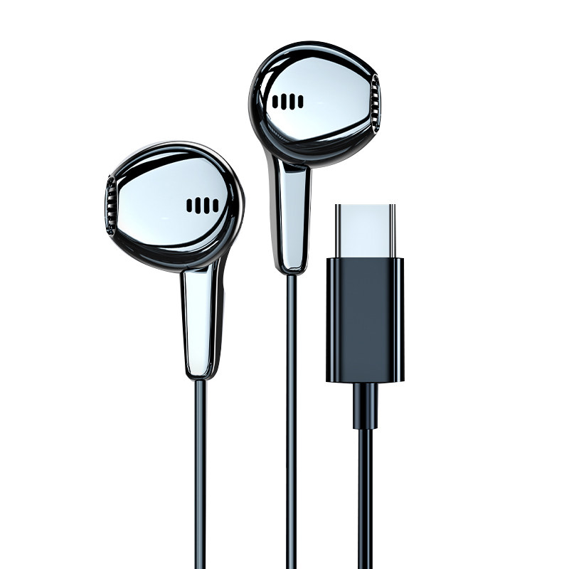 线控圆头孔手机有线耳机适用华为荣耀typec接口游戏普通有线耳机