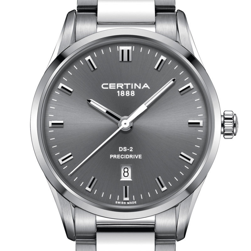 手表certina雪铁纳极速系列石英钢带防水男士腕表瑞士腕表