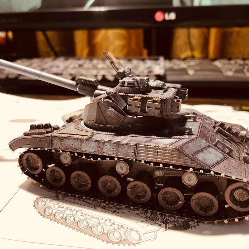 艺模diy金属拼装3d立体谢尔曼坦克狄伦25t拼图