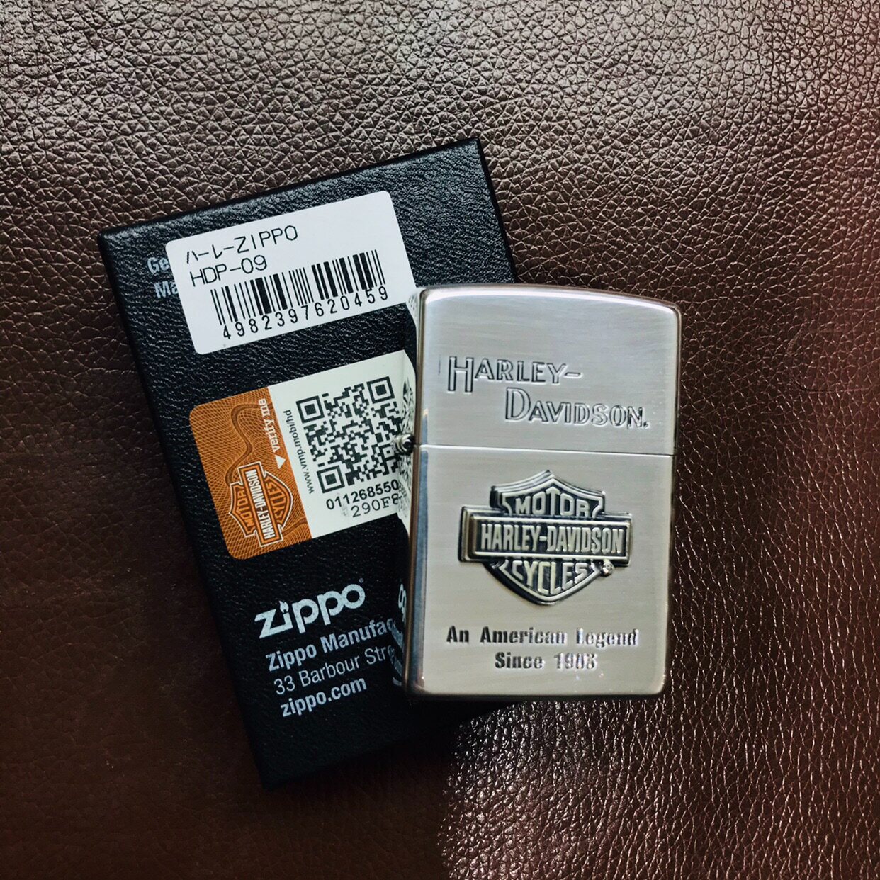 zippo打火机日版原装哈雷戴维森镀银贴章hdp09新机无油zippo