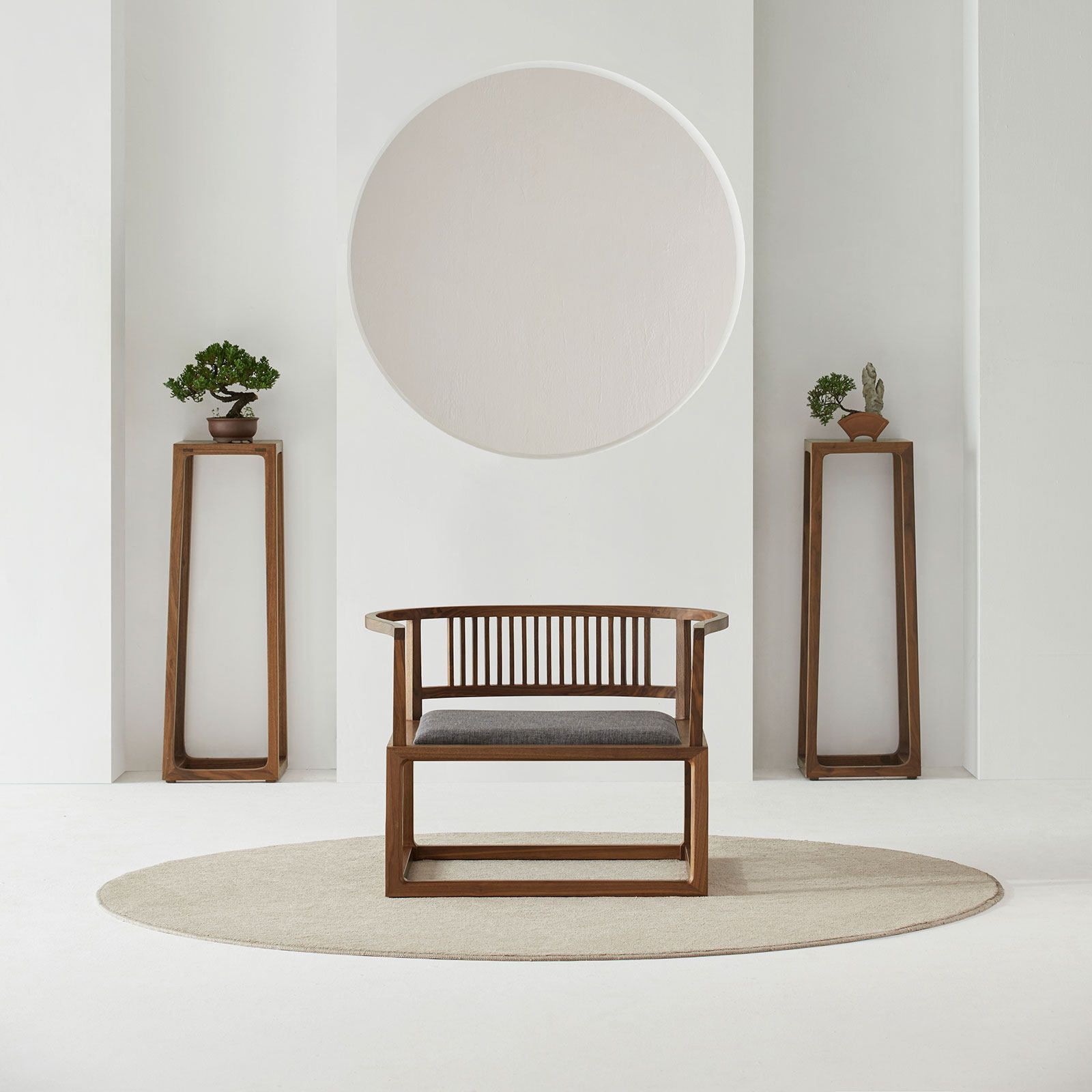 空尚禅椅实木冥想参禅胡桃木修道新中式打坐明式围椅