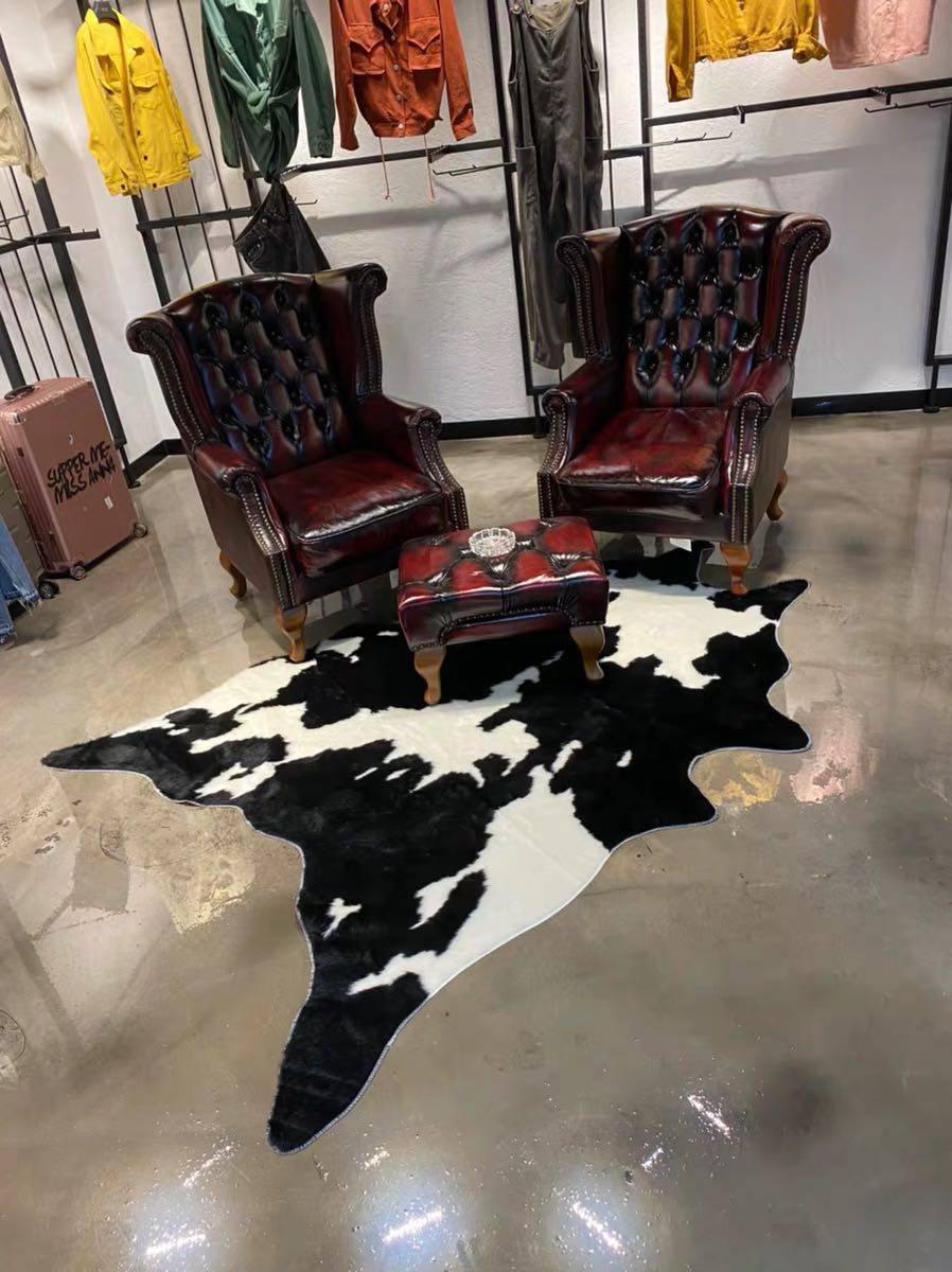 奶牛皮革斑马装饰卧室飘窗踏步兽皮牛皮老虎地毯