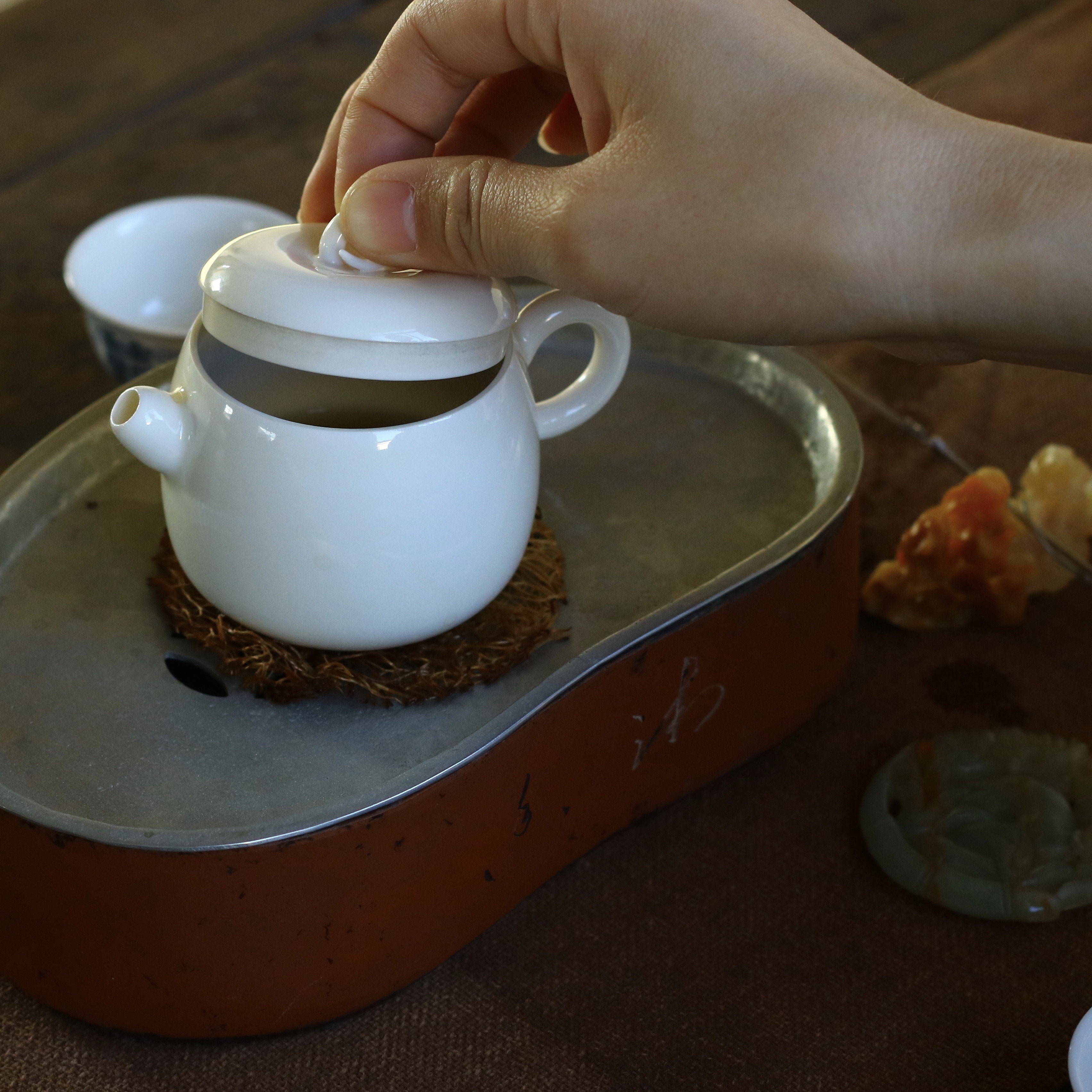 【漫生慢活】盈盈可握小苹果儿传统满釉支钉烧小泡茶瓷壶一人饮