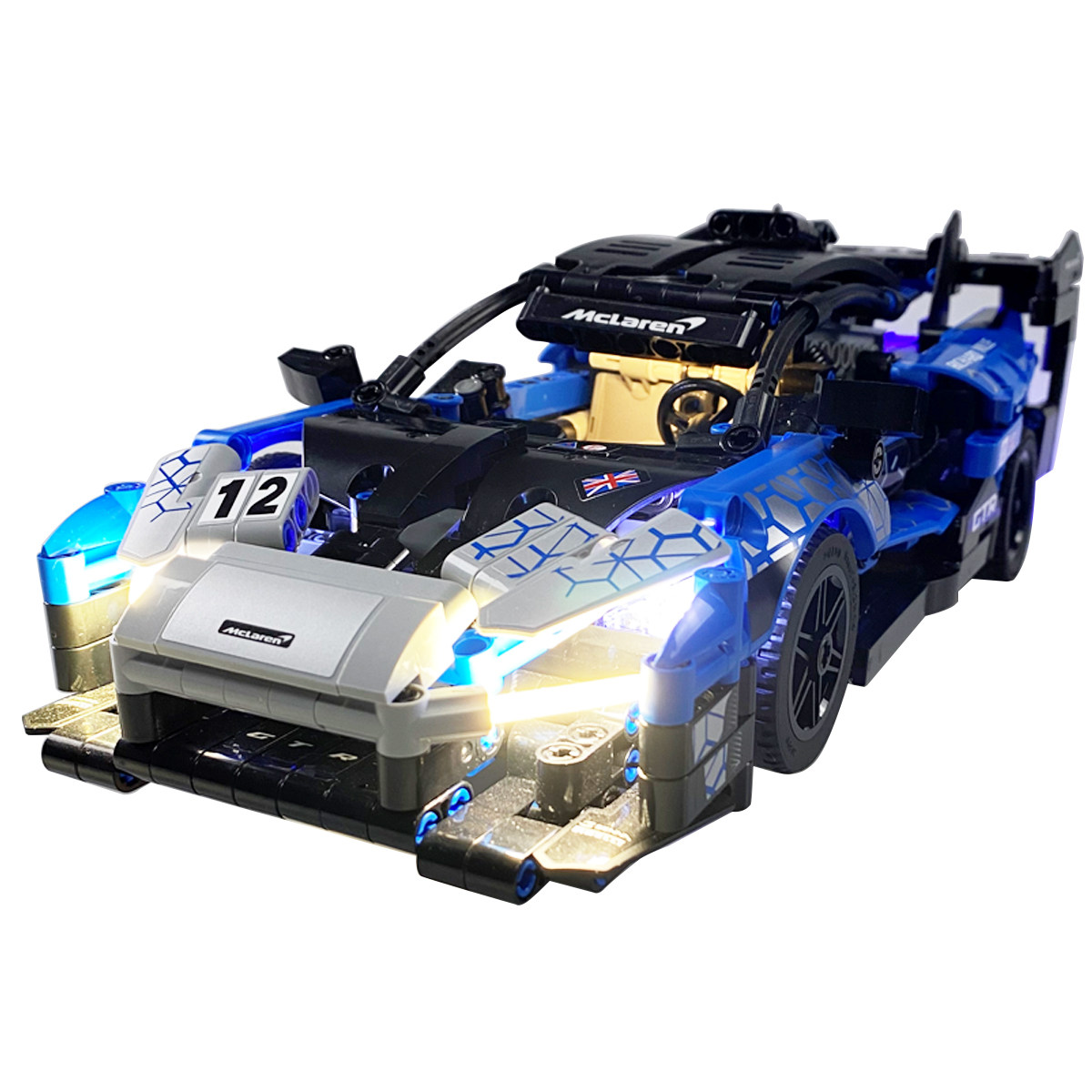 乐高lego42123迈凯轮gtr改装升级遥控电动动力灯光塑料积木