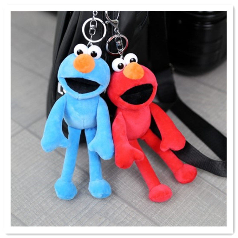 芝麻街抖音音爆大眼红蓝艾莫毛绒挂件明星钥匙扣钥匙扣