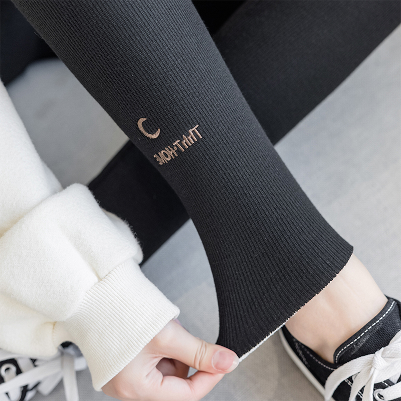 特厚羊羔绒灰色打底裤女秋冬加绒加厚棉裤弹力显瘦高腰外穿保暖裤