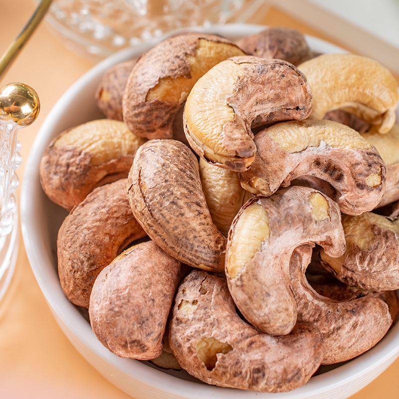 新货越南进口原味带皮腰果含量500g颗粒腰果仁腰果