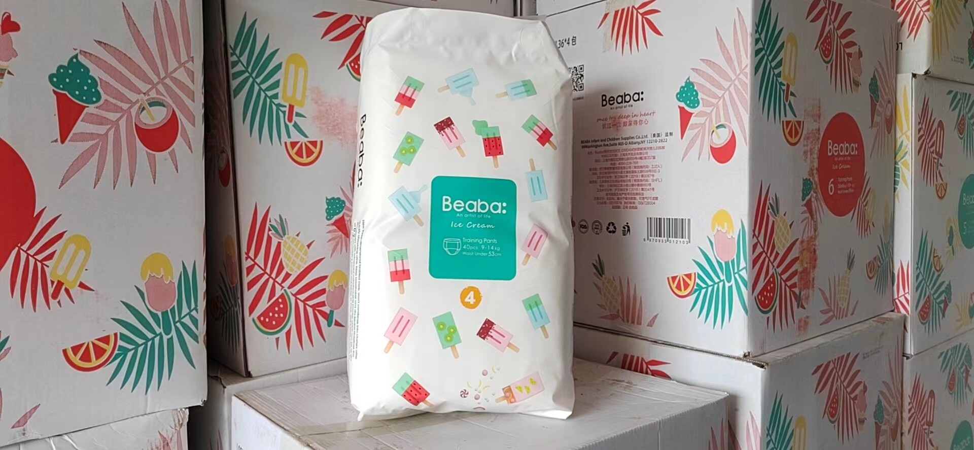 beaba碧芭宝贝冰淇淋纸尿sml超薄干爽拉拉裤lxxl拉拉裤