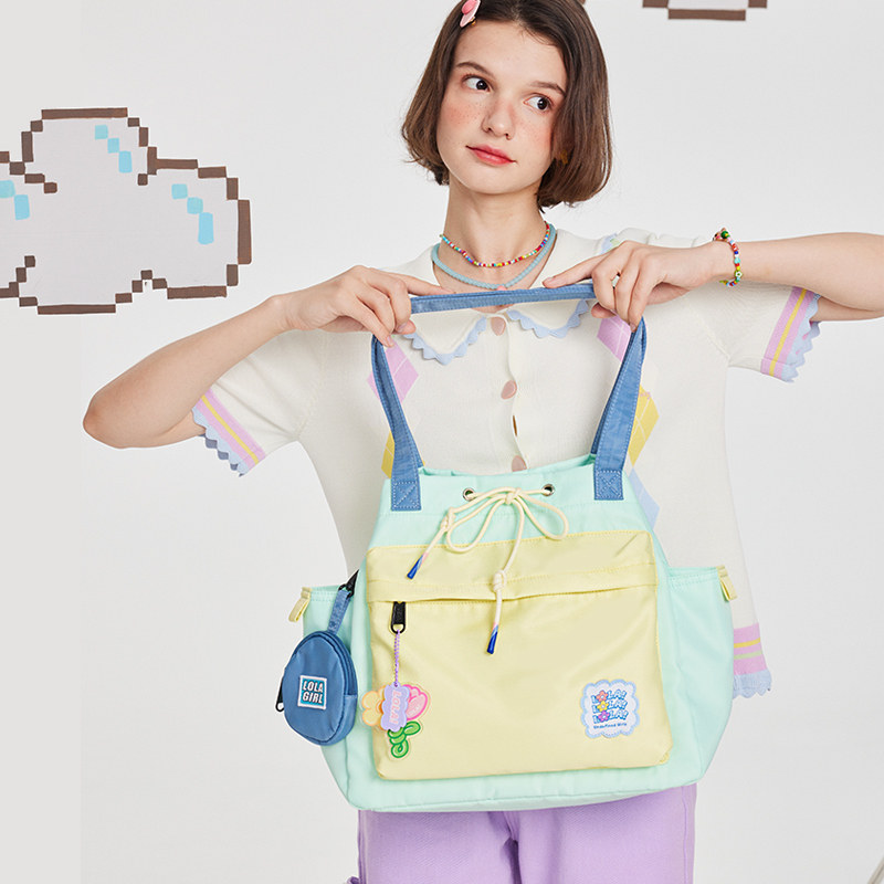 loladesign花花历险记可爱少女托特大容量单肩挎包托特包