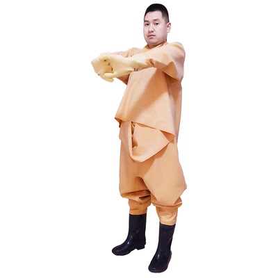 水衣裤下水捕鱼耐磨半身水裤雨裤防水皮叉连体男抓全身加厚套装裤