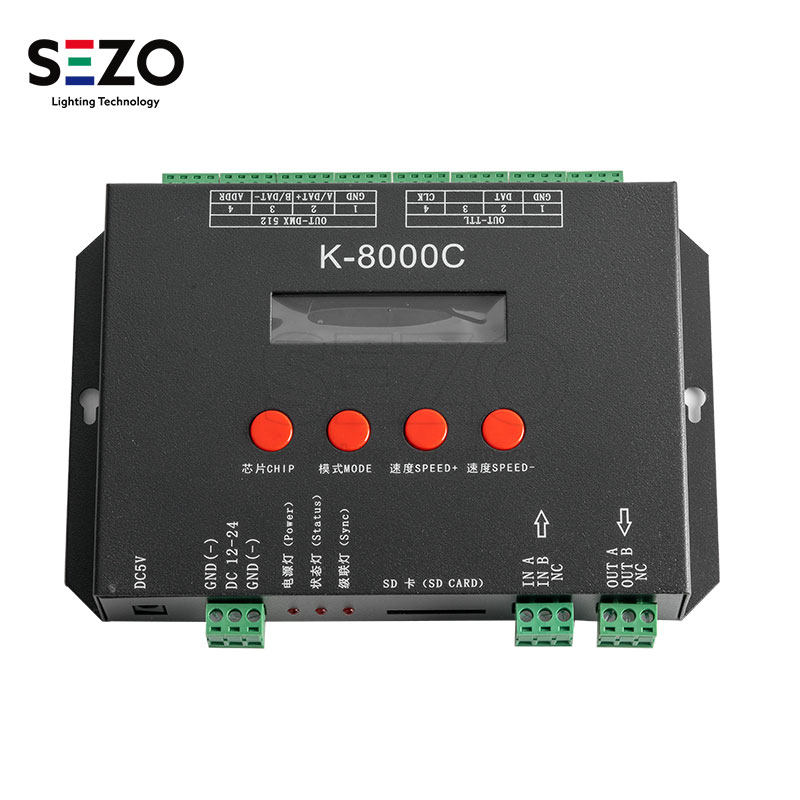 热卖k8000c全彩彩灯led控制器可编程效果端口1024个灯具配件